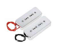 ALFAAL Electric Guitar Single Coil Pickup Set Guitar Pickups P-90 Single Coil Pickups Bridge & Neck For EPI LP Electric Guitar Black/Yellow/Sliver(Silver)