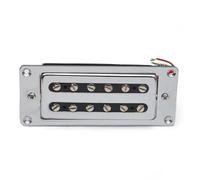 ALFAAL Electric Guitar Single Coil Pickup Set Mini 68X29MM 12 Adjusted Pole Piece 7K Electric Guitar Humbucker Pickup For LP Guitar Chrome(A)