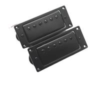 ALFAAL Electric Guitar Single Coil Pickup Set Professional Guitar Electric Guitar Humbucker Pickup 6-Hole 4-Core Wire Black Gold Chrome Neck And Bridge Are Universal(Black 2Pcs)