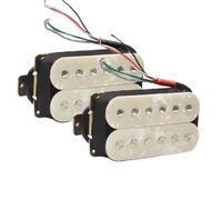 ALFAAL Electric Guitar Single Coil Pickup Set Standard 6-String N7.5K/B15K Output Electric Guitar Humbucker Adjustable Screw Dual Coil Guitar Coil Splitting Pickup(C)