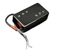 ALFAAL Electric Guitar Single Coil Pickup Set Two Line 3+3 Brass Cover Humbucker Guitar Pickup 4 Coil Cable 7.5K/15K Coil Splitting Pickup For LP Guitar Accessories(B)