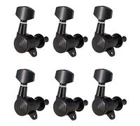 ALFAAL Electric Guitar String Locking Tuning Pegs Tuner Machine Heads 6R Black Set