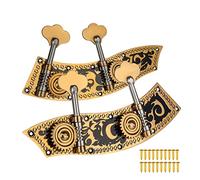 ALFAAL Engraved Double Bass Dual Tuning Pegs Tuner Machine Heads 2 Left 2 Right For 4/4 3/4 Double Bass Violin Accessories