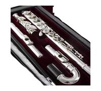 ALFAAL flute for beginners Closed Hole U Mouthpiece 16 Hole Silver Plated Closed Hole Tail Flute for Beginners