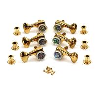 ALFAAL Folk-electric Guitar Fully Closed Open String Knob Gold And Silver Black Inlaid Abalone White Shellfish With Lock Fishtail Butte (Color : 6)