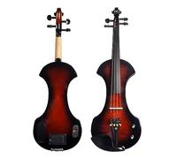 ALFAAL Full Size Electric Violin Kit 4/4 Solid Wood Fiddle With Hard Case Bow Ebony Fittings Kit