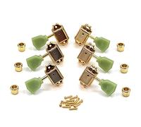 ALFAAL Fully Closed String Knob Of Electric Folk Guitar Golden Imitation Jade Shield Head Quasi-knob Shaft Winding Winding Metal