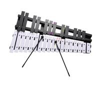 ALFAAL Glockenspiel Xylophone 30 Note Glockenspiel Foldable Xylophone Wooden Frame 5mm Thickness Aluminum Bars Percussion(A)