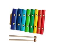 ALFAAL Glockenspiel Xylophone 8 Notes Wooden Xylophone Musical Instrument With 2 Wooden Mallets Birch Wooden Colorful Keys