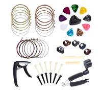 ALFAAL Guitar Accessory Set Three-in-one String Changing Tool Set Capo Pick Strings