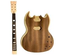 ALFAAL Guitar body 1 Set 2 Dual-coil Pickups Unfinished DIY Mahogany Body For SG Electric Guitar Body And Neck Guitar DIY Accessory