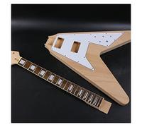 ALFAAL Guitar Body 1set Electric Guitar Kit Flying V Style Mahogany Rosewood DIY Accessory