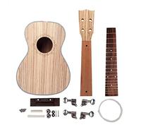 ALFAAL Guitar body 23'' Ukulele DIY Zebrawood Guitar Kit Rosewood Fingerboard W/Pegs String Bridge Nut Guitar DIY Accessory