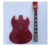 ALFAAL Guitar body Crimson Electric Guitar Body And Neck DIY With Neck Plate Without Hardwares Guitar DIY Accessory