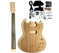 ALFAAL Guitar body Electric Guitar 2 Dual-coil Pickups Unfinished DIY Body Semi-finished Unassembled Kits Guitar DIY Accessory
