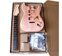 ALFAAL Guitar body Electric Guitar Body & Neck Kit Maple Neck 22 Frets White Pickguard Unfinished DIY Guitar Parts Guitar DIY Accessory