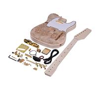 ALFAAL Guitar body Unfinished DIY Electric Guitar Kit 6 String Basswood Body Burl Surface Guitar Gift Guitar DIY Accessory