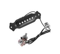 ALFAAL Guitar Copper Single Magnetic Coil Acoustic Guitar Pickup With Volume Tone Control With Knobs Mounting Screws Set (Color : Bk)