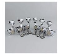 ALFAAL Guitar Machine Heads 1:21 Rear Locking Tuners Guitar Tuning Pegs Tuners For Electric Guitars Chrome