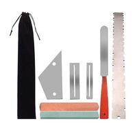 ALFAAL Guitar Repair Tools T-shaped Ruler Nine-piece Set Notch Ruler Leveling Ruler Fret Spacer Stone (Color : 02)