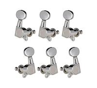 ALFAAL Guitar String Tuning Pegs Tuning Machines Machine Head Tuning Keys Oval Button For Electric Guitar Acoustic Guitar (Color : Silver3 Right 3 Left)