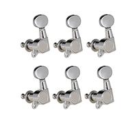 ALFAAL Guitar String Tuning Pegs Tuning Machines Machine Head Tuning Keys Oval Button For Electric Guitar Acoustic Guitar (Color : Silver 6 Left)