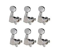 ALFAAL Guitar String Tuning Pegs Tuning Machines Sealed Machine Heads Grover Tuners Tuning Keys Oval Button 6 Left (Color : Silver 6 Right)