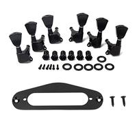 ALFAAL Guitar Tuner 3 Left 3 Right Guitar Strings Tuning Pegs Machine Heads With 2 Pcs Guitar Pickup Frame Mounting Ring