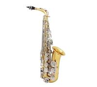 ALFAAL Instrument saxophone Alto Saxophone E-flat Brass Body Carved White Shell Buttons Gold Silver Key Saxophone
