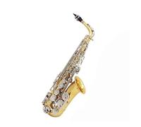 ALFAAL Instrument saxophone Eb Alto Saxophone Brass Silver Plated Professional Woodwind Instrument E Flat Sax(Gold)