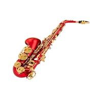 ALFAAL Instrument saxophone Eb Alto Saxophone Unique Matte Black Blue Red Purple Nickel Plated Carved Surface E Flat Instrument Sax(Red)