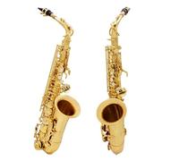 ALFAAL Instrument saxophone Gold Saxophone Alto Saxophone E-flat Alto Saxophone Eb Brass Material With Strap Bracket Trimmer Accessories(Saxophone set)