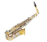 ALFAAL Instrument saxophone Professional Alto Saxophone E-flat Alto Saxophone Eb Saxophone Gold Silver With Strap Bracket Trimmer Accessories(Gold silver)