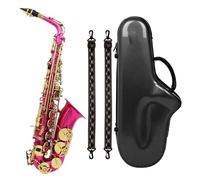 ALFAAL Instrument saxophone Rose Red Alto Saxophone E-flat Alto Saxophone Eb Saxophone Brass Material With Strap Bracket Trimmer Accessories(Sax)
