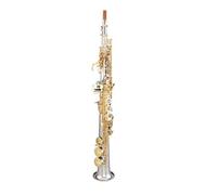 ALFAAL Instrument saxophone Soprano Split Wind Instrument Saxophone One-piece White Copper Grade Test Adult Professional Performance(One-piece tube)
