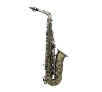 ALFAAL Instrument saxophone Tricolor Eb Alto Saxophone Professional Woodwind Instrument Black Nickel Sax With Case Strap(Cyan Antique)