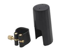 ALFAAL Leather Sax Saxophone Bakelite Mouthpiece Clamp Clip Leather Ligature Cap Musical Instrument Accessories