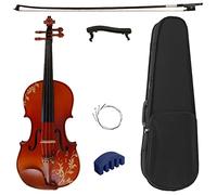 ALFAAL Maple Wood Matt Acoustic Violin 4/4 Hand-carved Flowers Art Violin