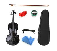 ALFAAL Maple Wood Student Fiddle Violino Beginner Black Violin 4/4 3/4 1/2 1/4 1/8 Viola W/Bow Shoulder Rest Case (Color : 3 4)