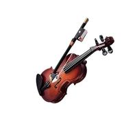 ALFAAL Mini musical instrument models 1 Set Exquisite Mini Violin Guitar With Musical Instrument Case Gift Miniature Wooden Ornament