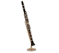 ALFAAL Mini musical instrument models Clarinet Model Clarinet Display Model Ornament Musical Instrument Miniature Desk Decor With Black Leather Box Bracket