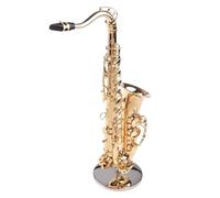 ALFAAL Mini musical instrument models Copper Miniature Saxophone With Base Musical Instrument Miniature Replica Model Mini Saxophone Ornaments