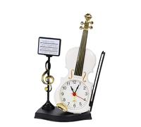 ALFAAL Mini musical instrument models Creative Craft Gifts Violin Alarm Clock Model Musical Instrument Ornaments Clocks Guitar Models Desktop Decorations(B)