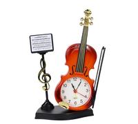 ALFAAL Mini musical instrument models Creative Craft Gifts Violin Alarm Clock Model Musical Instrument Ornaments Clocks Guitar Models Desktop Decorations(A)