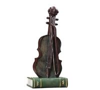 ALFAAL Mini musical instrument models Creative Retro Resin Violin Model Ornaments Soft Decorations Window Photography Props(Green)