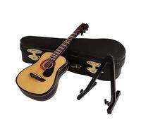 ALFAAL Mini musical instrument models Guitar Musical Instrument Ornaments Wooden Guitar Model Musical Instrument Guitar Decoration Gift Decor Music Lovers(Log color)