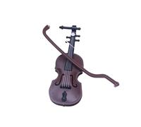 ALFAAL Mini musical instrument models Mini Wood Grain Violin Instrument Simulation Popular Guitar Miniature Home Scene Model Decor Accessories(F)