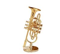 ALFAAL Mini musical instrument models Miniature Cornet Trumpet Trombone Model Ornaments Musical Instrument Display Decoration Ornaments(A)