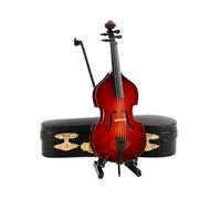 ALFAAL Mini musical instrument models Personalized Miniature Guitar Violin Model Replica With Stand And Case Mini Cello Musical Instrument Ornaments(B)