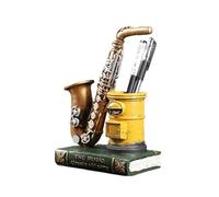 ALFAAL Mini musical instrument models Retro Saxophone Ornaments Model Pen Holder Desktop Storage Box Office Student Ornaments Decoration Musical Instrument